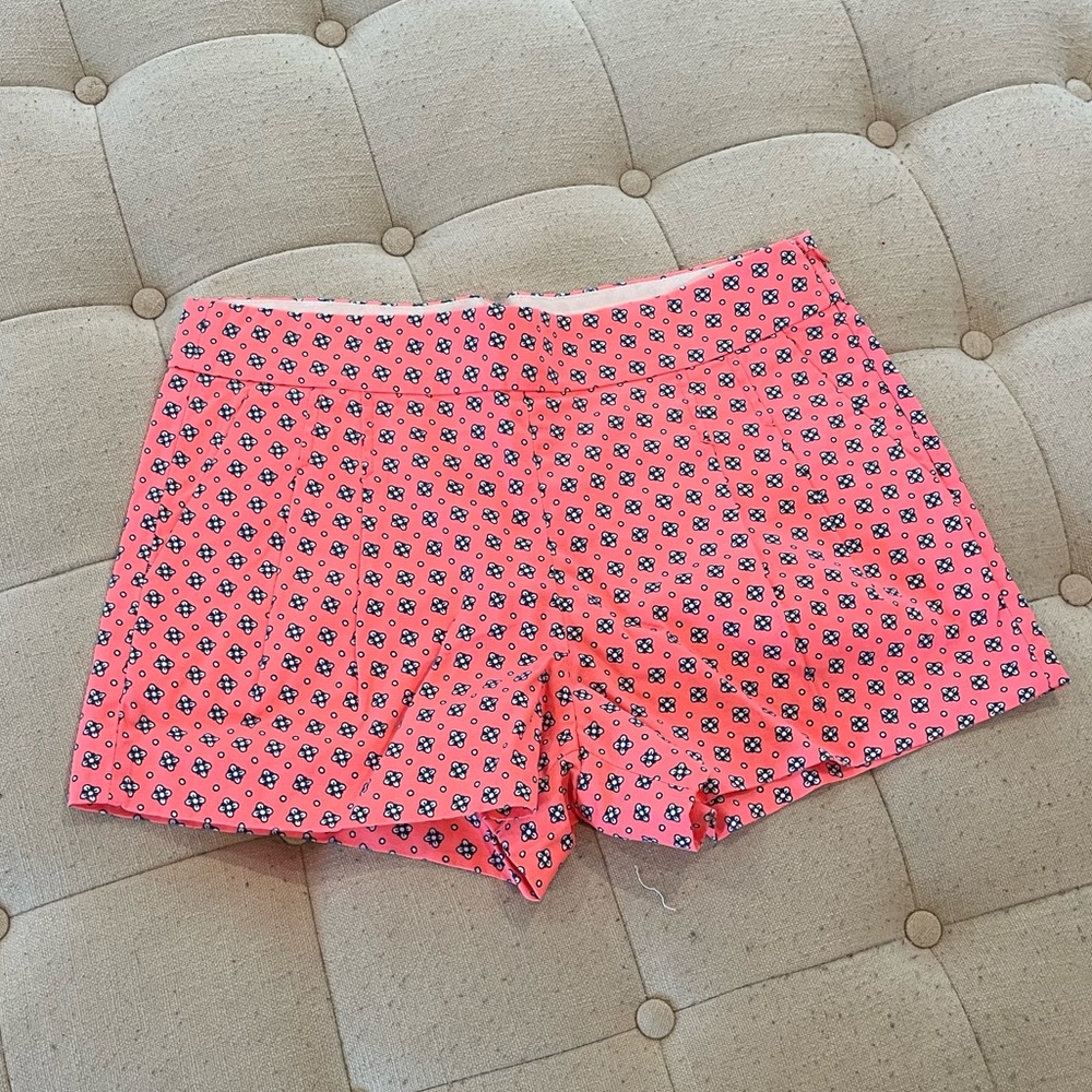Jcrew women’s coral shorts with floral pattern